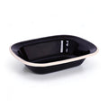 Black Enamel Pie Dish - 18 x 13.5cm - White