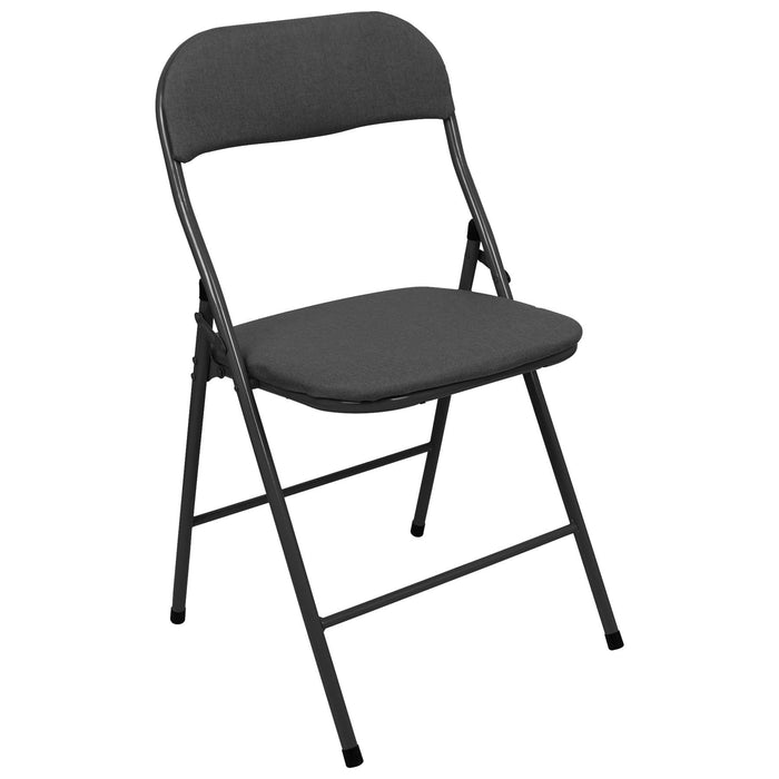 Black Fabric Padded Folding Chair