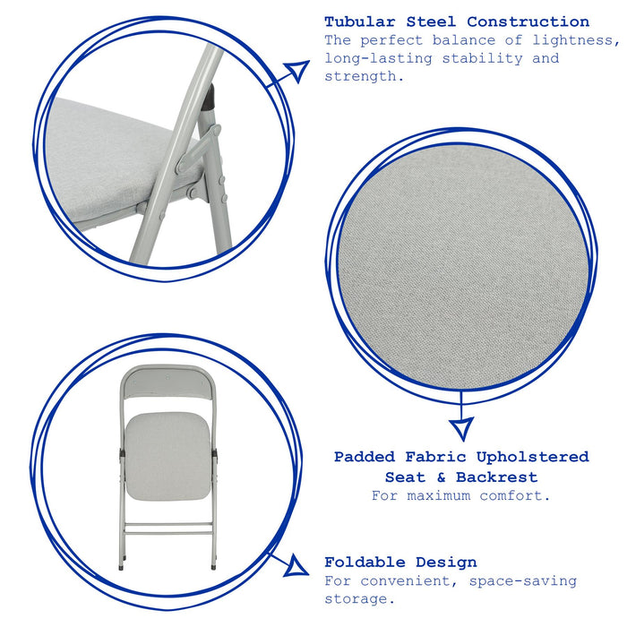 Black Fabric Padded Folding Chair