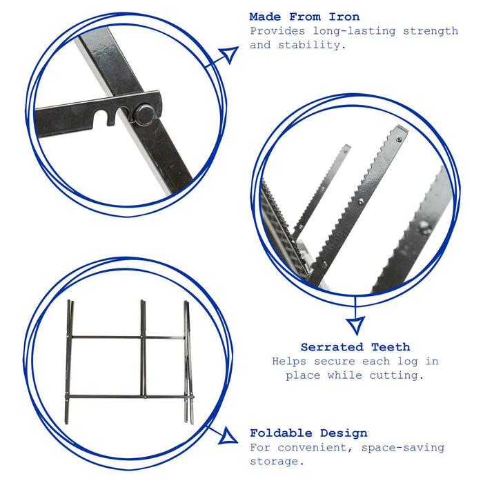 Black Folding Iron Log Saw Horse