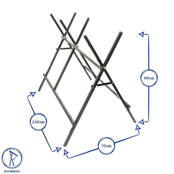 Black Folding Iron Log Saw Horse