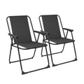 Black Folding Metal Beach Chairs - Pack of Two