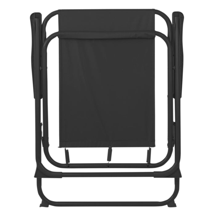 Black Folding Metal Beach Chairs - Pack of Two