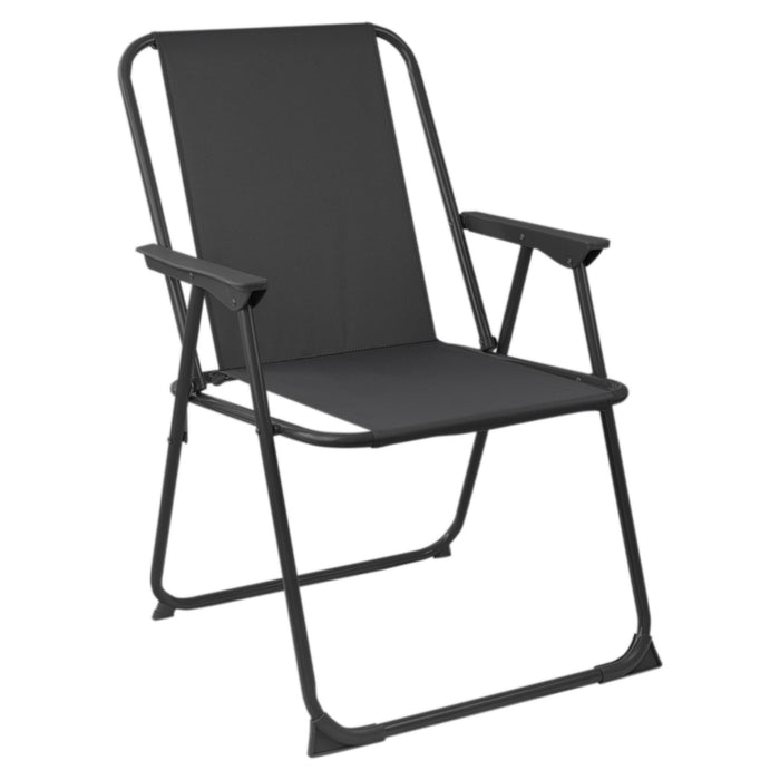 Black Folding Metal Beach Chairs - Pack of Two