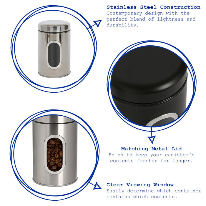 Black Stainless Steel Food Storage Container with Window