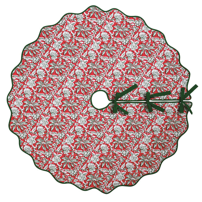 BLOCK PRINT CHRISTMAS TREE SKIRT
