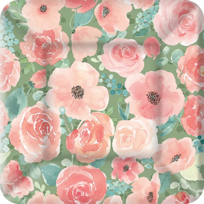 BLOOMING DELIGHT SQUARE DINNER PLATE