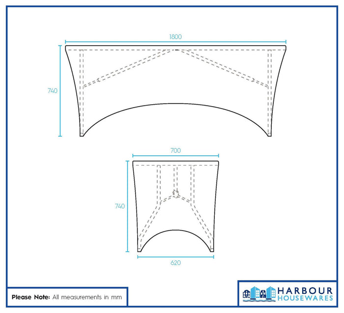 Blue 6ft (180cm) Rectangular Spandex Fitted Tablecloth