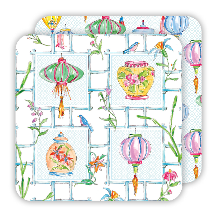 BLUE BAMBOO MAHJONG COASTERS