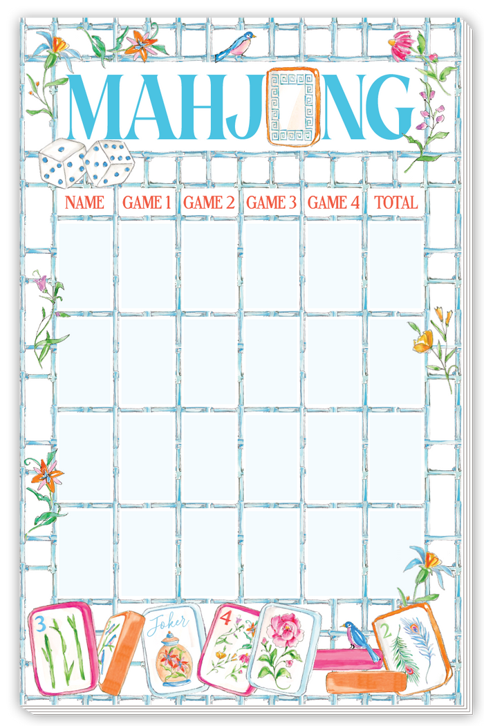 BLUE BAMBOO MAHJONG SCORECARD