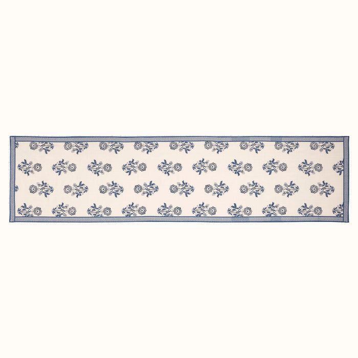 BLUE BLOCK PRINT TABLE RUNNER