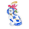 BLUE CHINOISERIE DOG ACRYLIC ORNAMENT