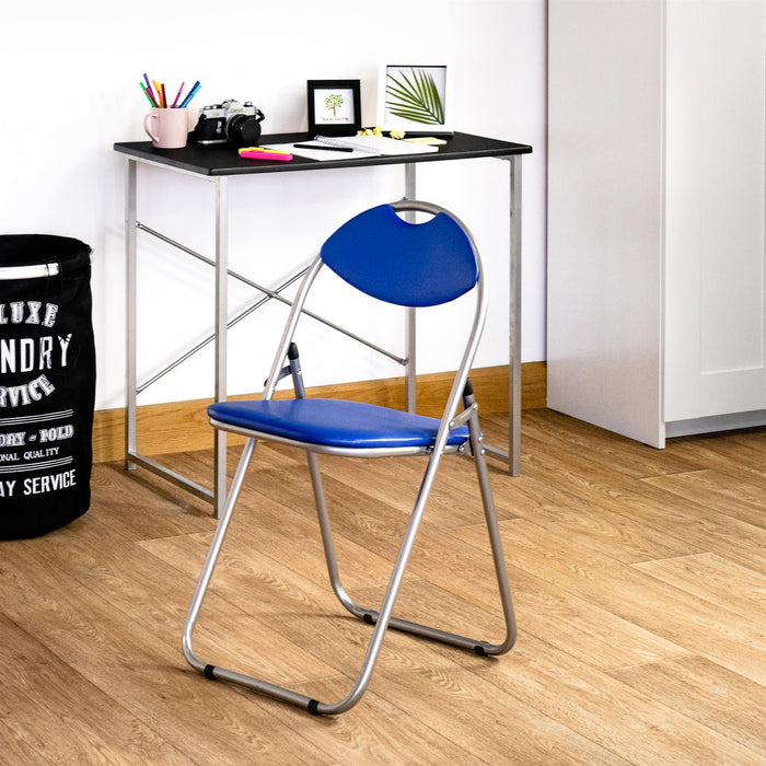 Blue Curved Padded Folding Chair - Pack of Six