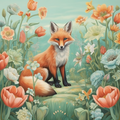Blue Eyed Fox In The Garden