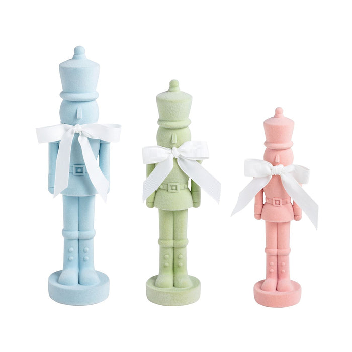 BLUE FLOCKED NUTCRACKER