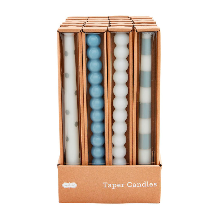 BLUE & WHITE TAPER CANDLES