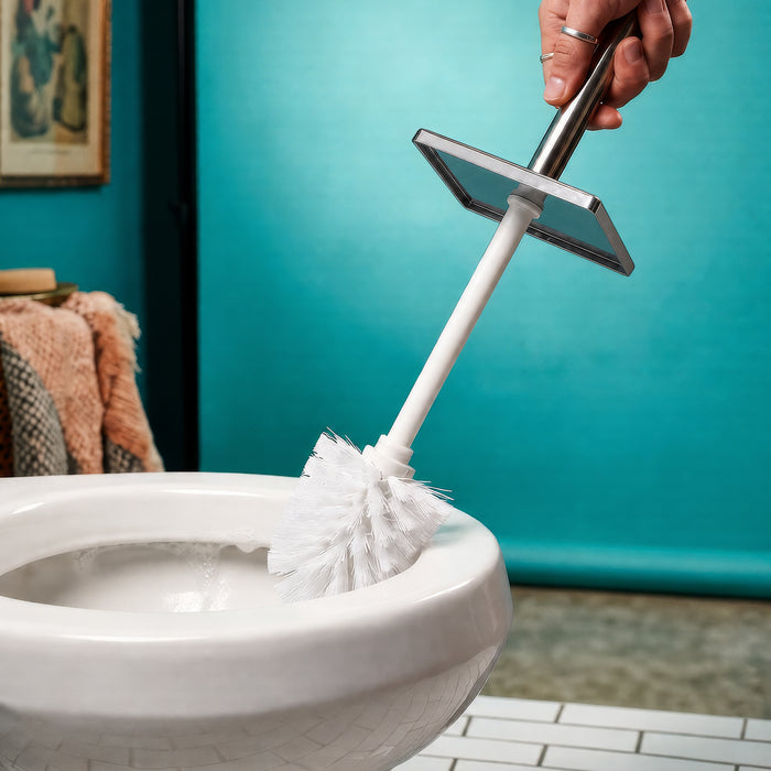 Brushed Steel Square Toilet Brush