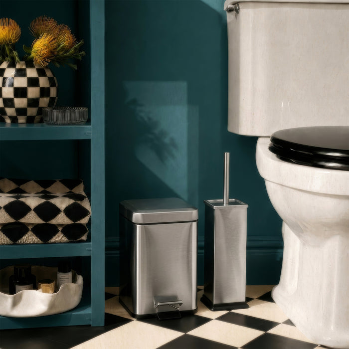 Brushed Steel Square Toilet Brush