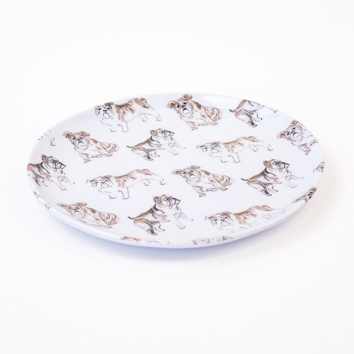 BULLDOG LOVE MELAMINE PLATE, 8.5"