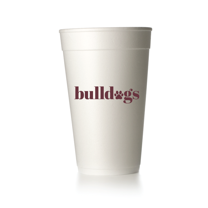 BULLDOG PAWS FOAM CUPS