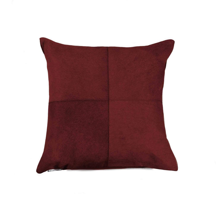 Burgundy Wine Cowhide Throw Pillow - Your Western Decor