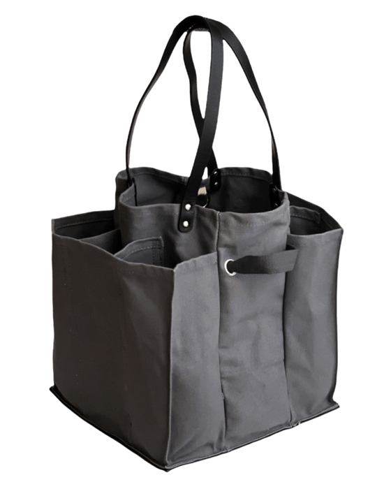 CAPABUNGA MARKET TOTE, GRAY with BLACK HANDLES