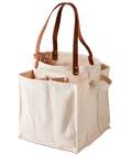 CAPABUNGA MARKET TOTE, NATURAL CANVAS with BROWN HANDLES