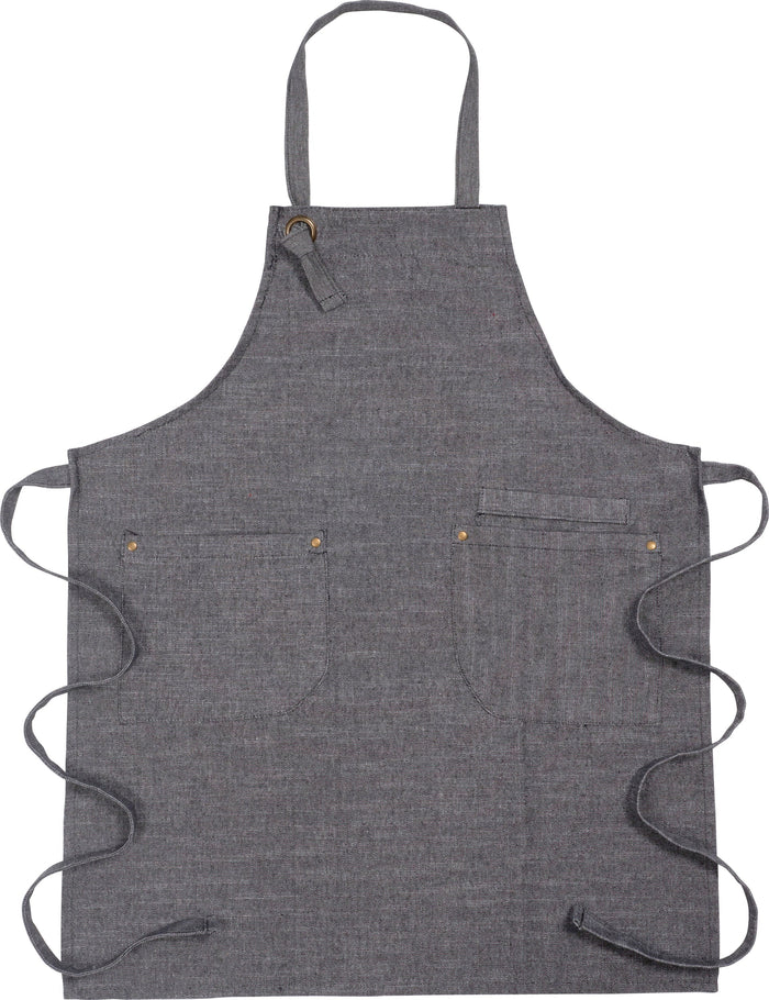 CHAMBRAY STRADA APRON, BLACK