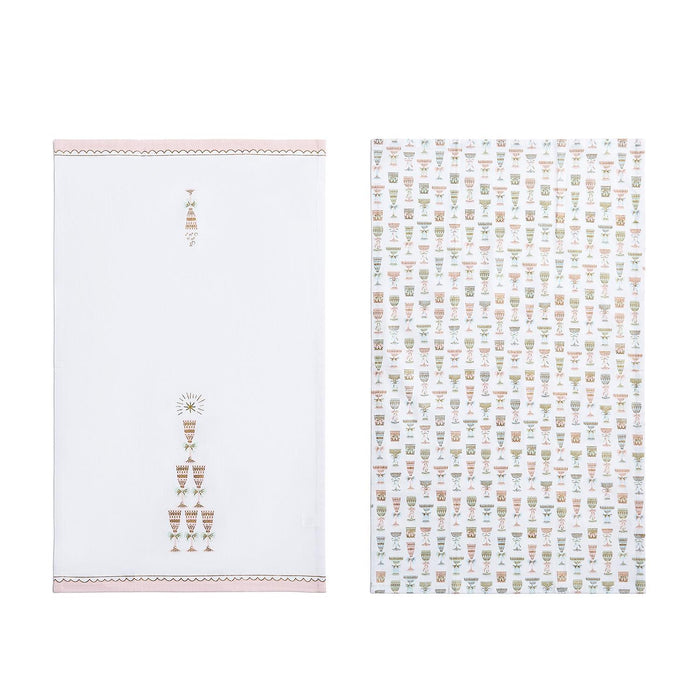 CHEERS CHAMPAGNE DISH TOWELS, SET OF 2