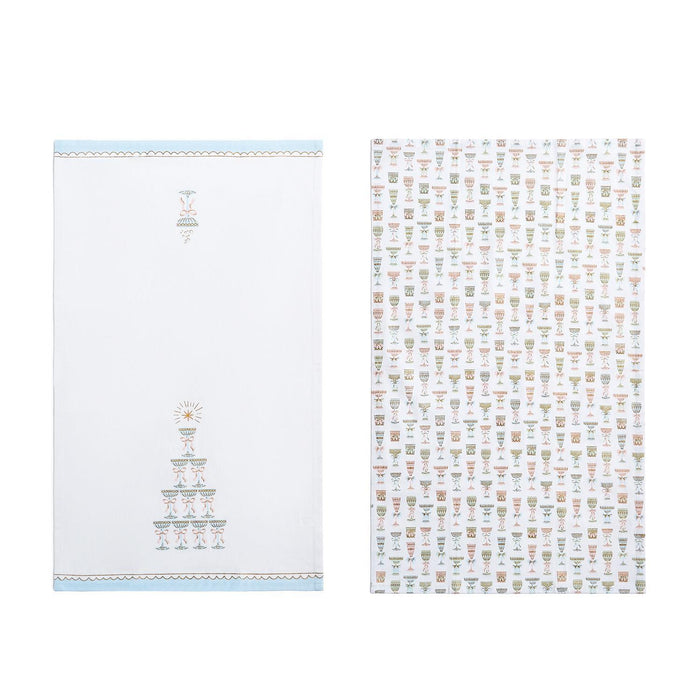 CHEERS CHAMPAGNE DISH TOWELS, SET OF 2
