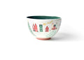Left Side View of Christmas in the Village Scene 9in Footed Bowl