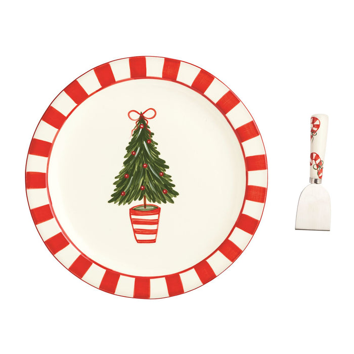 CHRISTMAS TREE COOKIE PLATE & SPATULA