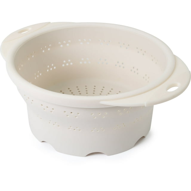 COLLAPSIBLE COLANDER 10", BONE