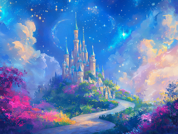 Colorful Gardens And Whimsical Clouds