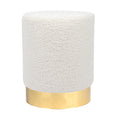 Cream H36 x D29cm Round Boucle Footstool - By Harbour Housewares