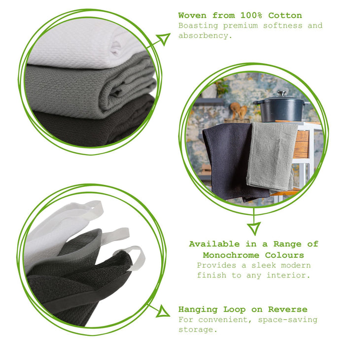 Deluxe 100% Cotton Charcoal Tea Towel - 60cm x 40cm