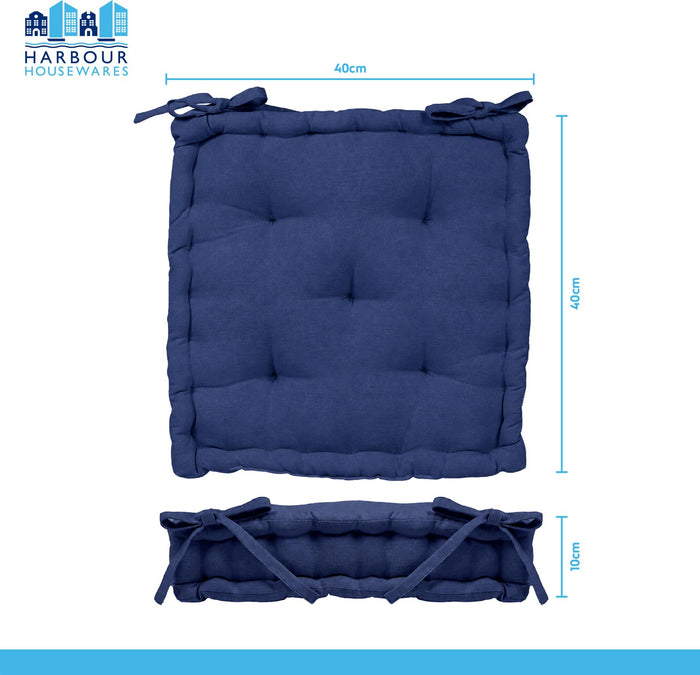 Deluxe Square Seat Pad - 40 x 40cm - Blue Stripe
