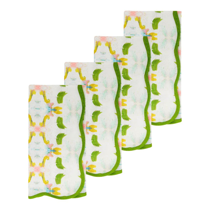 DOGWOOD SCALLOPED DINNER NAPKINS
