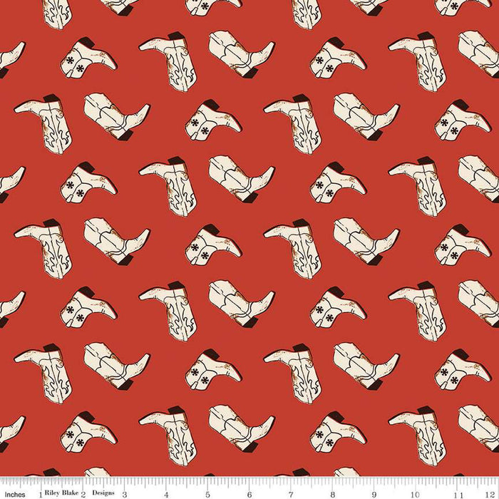 Double Sided Cotton Blanket - Wild Rose Boots Red Cotton