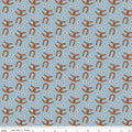 Double Sided Cotton Blanket - Wild Rose Horseshoes Blue Cotton