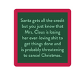 Drinks on Me Coaster - Mrs. Claus - Findlay Rowe Designs
