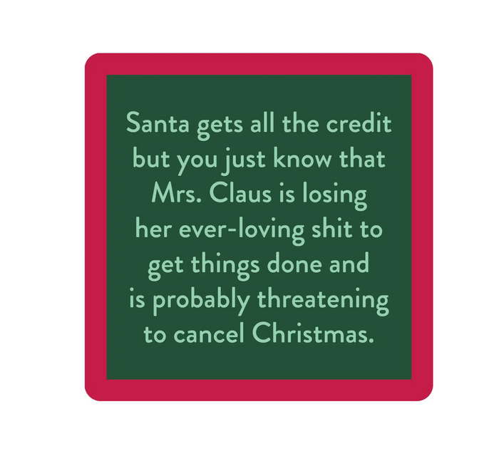 Drinks on Me Coaster - Mrs. Claus - Findlay Rowe Designs