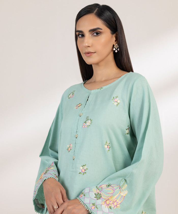 Embroidered Cotton Linen Shirt