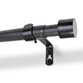 Extendable Matt Black Metal Curtain Pole Kit from 77cm to 250cm