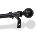 Extendable Metal Ball Curtain Pole Kit - 83 to 120cm - Matt Black
