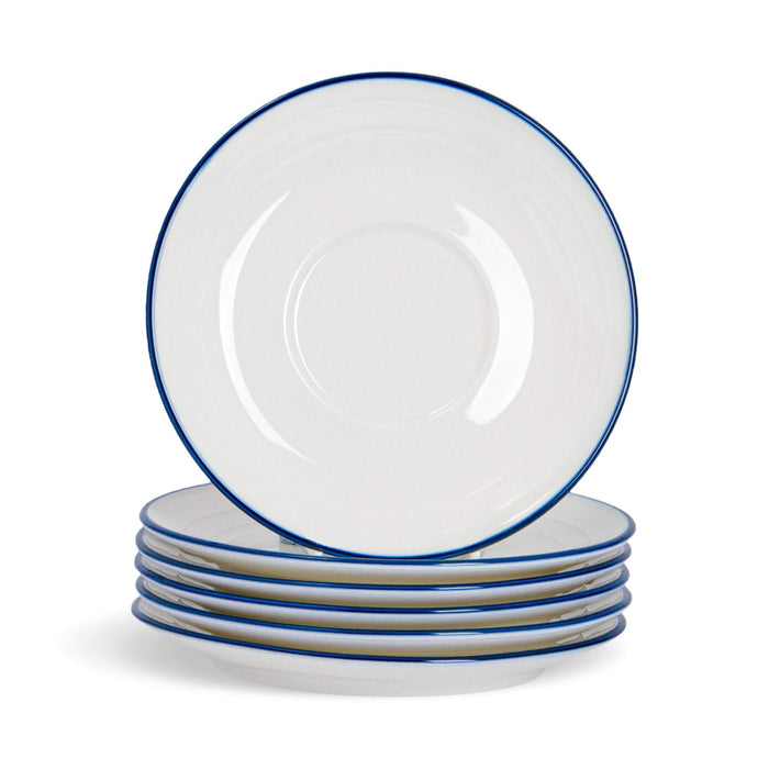 Nicola Spring Farmhouse White Teacup Saucers - 16cm - Pack of 6
