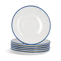 Nicola Spring Farmhouse White Teacup Saucers - 16cm - Pack of 6