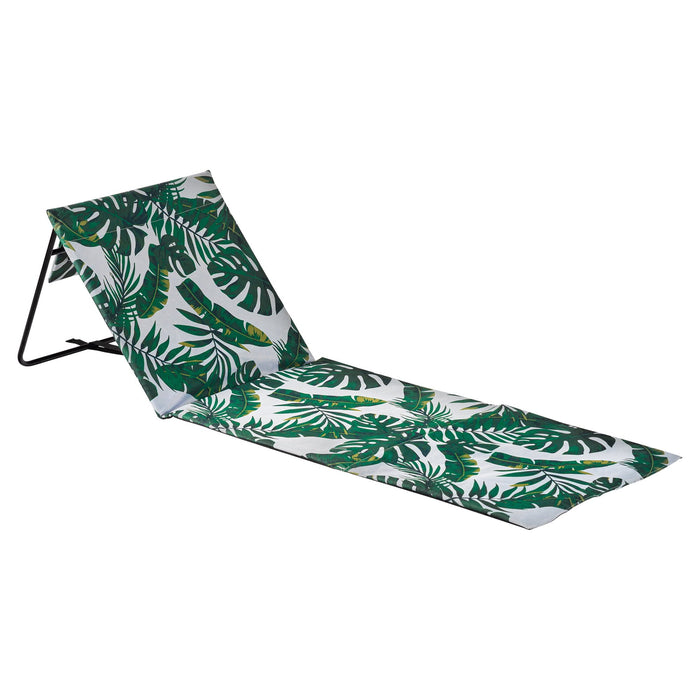 Folding Banana Leaf Canvas Beach Lounger