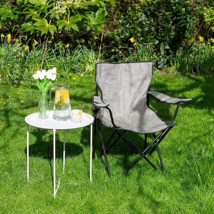 Folding Beige Canvas Camping Chair