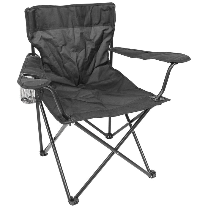 Folding Black Canvas Camping Chair